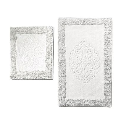 KOMPLEKTS 2x Vannas istabas paklājs PIANTE 60/100 cm balta