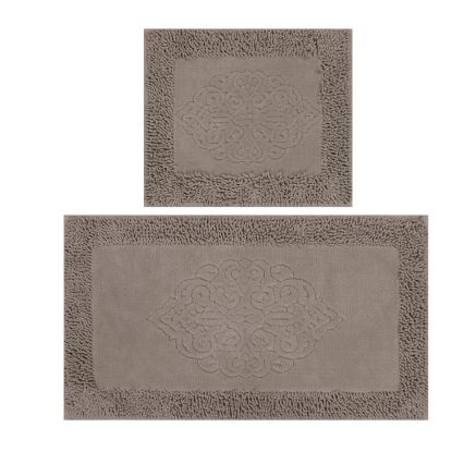 KOMPLEKTS 2x Vannas istabas paklājs PIANTE 60/100 cm brūna