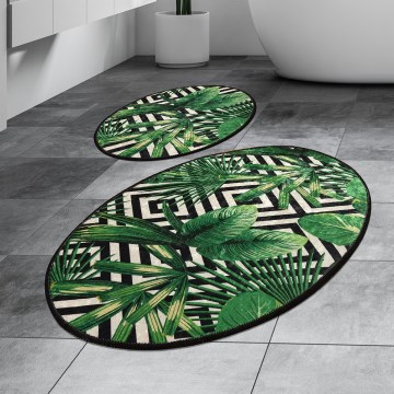 KOMPLEKTS 2x Vannas istabas paklājs TROPIC 60/100 cm zaļa