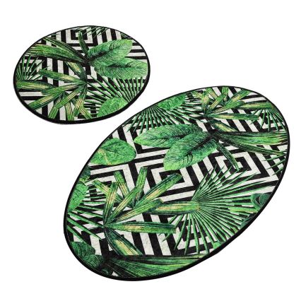 KOMPLEKTS 2x Vannas istabas paklājs TROPIC 60/100 cm zaļa