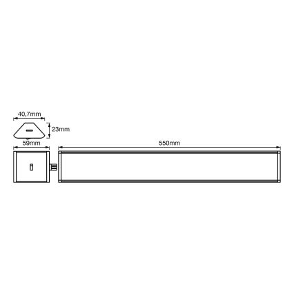 Ledvance - KOMPLEKTS 2xLED Aptumšojama virtuves zem skapīša lampa ar sensoru CORNER 2xLED/6W/230V 3000K