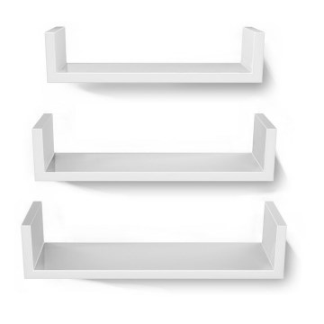 Komplekts: 3 sienas plaukti SHELFY, balti