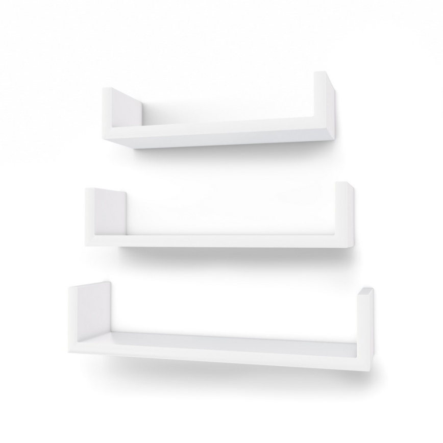 Komplekts: 3 sienas plaukti SHELFY, balti