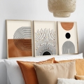 KOMPLEKTS 3x Attēls foto rāmī 50x70 cm bēša/brūna
