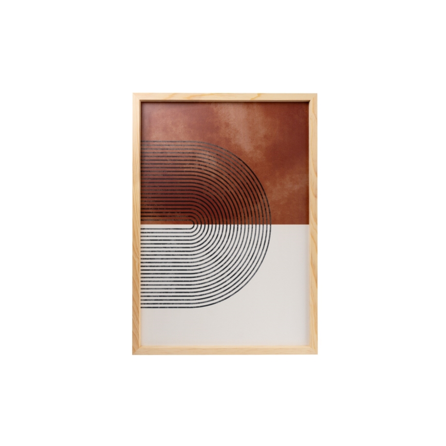 KOMPLEKTS 3x Attēls foto rāmī 50x70 cm bēša/brūna