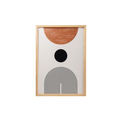 KOMPLEKTS 3x Attēls foto rāmī 50x70 cm bēša/brūna