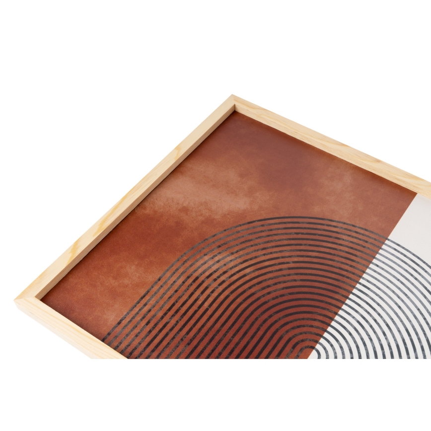 KOMPLEKTS 3x Attēls foto rāmī 50x70 cm bēša/brūna