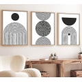 KOMPLEKTS 3x Attēls foto rāmī 50x70 cm melna/balta