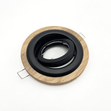 Komplekts 3x iebūvējamie gaismekļi TOBBY 1xGU10/20W/230V Ø 11,5 cm ozols/melns