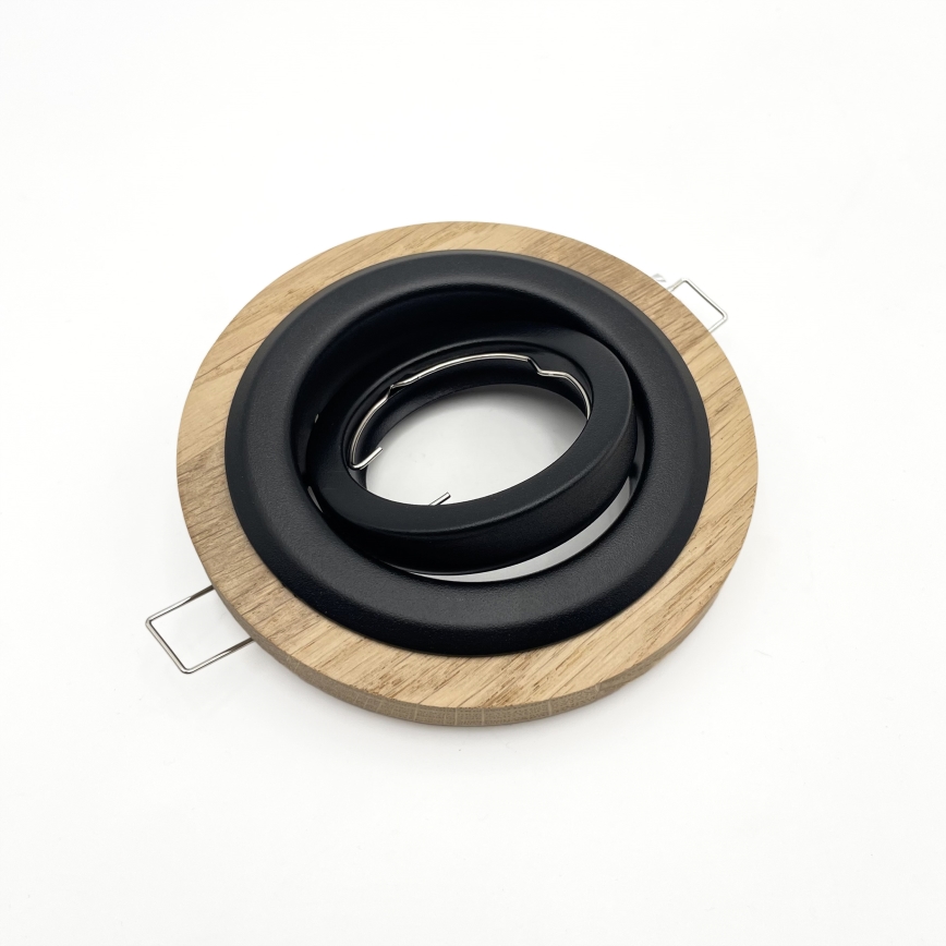 Komplekts 3x iebūvējamie gaismekļi TOBBY 1xGU10/20W/230V Ø 11,5 cm ozols/melns