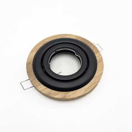 Komplekts 3x iebūvējamie gaismekļi TOBBY 1xGU10/20W/230V Ø 11,5 cm ozols/melns