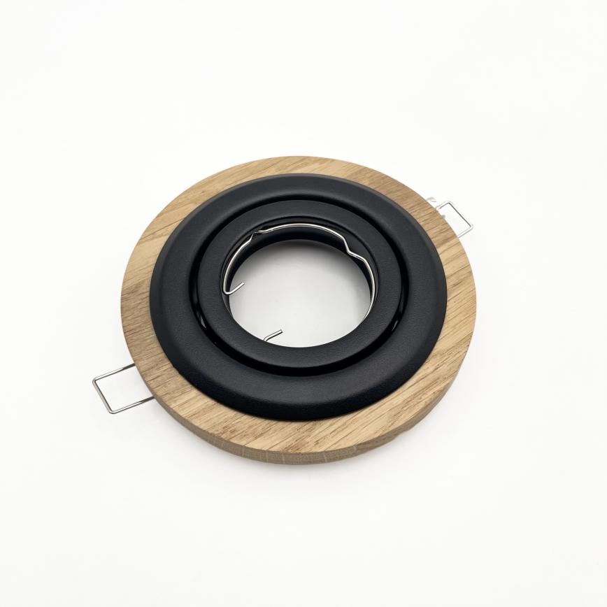 Komplekts 3x iebūvējamie gaismekļi TOBBY 1xGU10/20W/230V Ø 11,5 cm ozols/melns