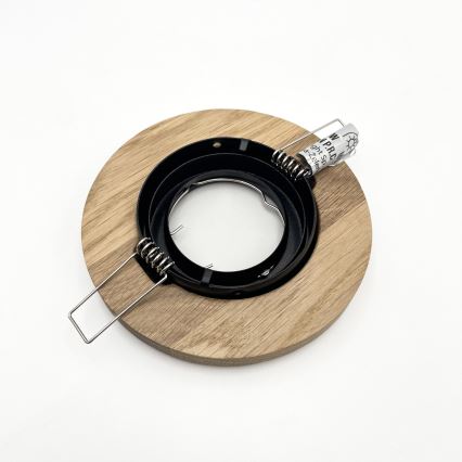 Komplekts 3x iebūvējamie gaismekļi TOBBY 1xGU10/20W/230V Ø 11,5 cm ozols/melns