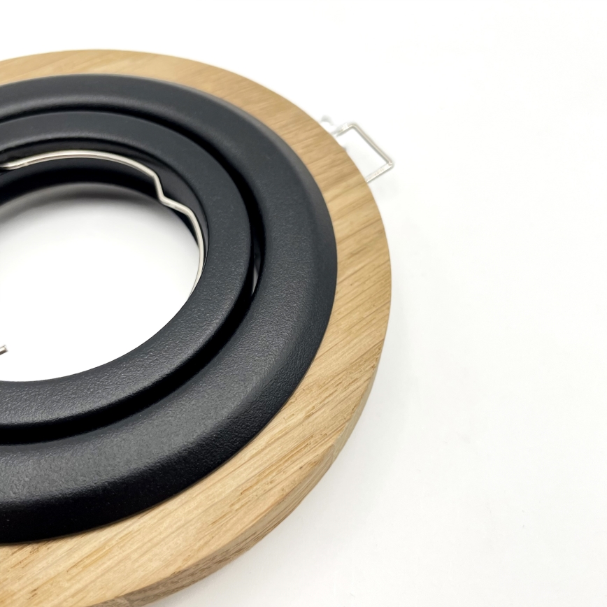 Komplekts 3x iebūvējamie gaismekļi TOBBY 1xGU10/20W/230V Ø 11,5 cm ozols/melns