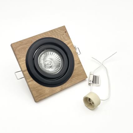 KOMPLEKTS 3x Iegremdējama lampa TOBBY 1xG9/20W/230V 11,5x11,5 cm ozols/melna