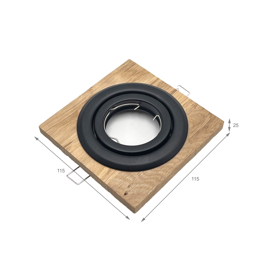 KOMPLEKTS 3x Iegremdējama lampa TOBBY 1xG9/20W/230V 11,5x11,5 cm ozols/melna