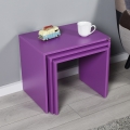 KOMPLEKTS 3x Kafijas galdiņš violeta