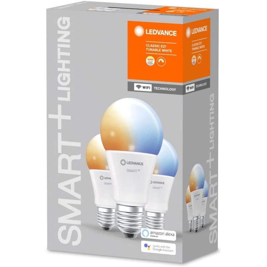 KOMPLEKTS 3x LED Aptumšojama spuldze SMART+ E27/9.5W/230V 2,700K-6,500K - Ledvance