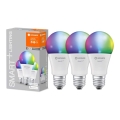 KOMPLEKTS 3x LED Aptumšojama spuldze SMART+ E27/9.5W/230V 2,700K-6,500K Wi-Fi - Ledvance