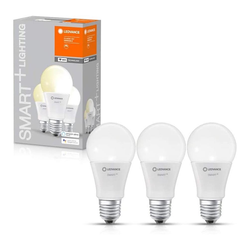 KOMPLEKTS 3x LED Aptumšojama spuldze SMART+ E27/9.5W/230V 2,700K - Ledvance