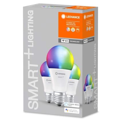 KOMPLEKTS 3x LED Aptumšojama spuldze SMART+ E27/9.5W/230V 2,700K-6,500K Wi-Fi - Ledvance