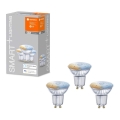 KOMPLEKTS 3x LED Aptumšojama spuldze SMART+ GU10/5W/230V 2,700K-6,500K Wi-Fi - Ledvance