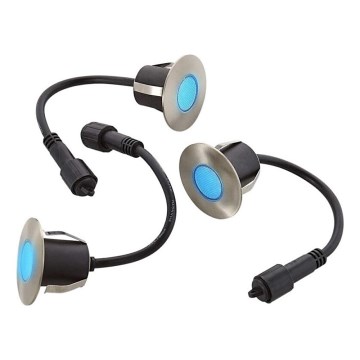 KOMPLEKTS 3x LED Āra iegremdējama lampa EASY CONNECT LED/1,2W/230V zila IP67