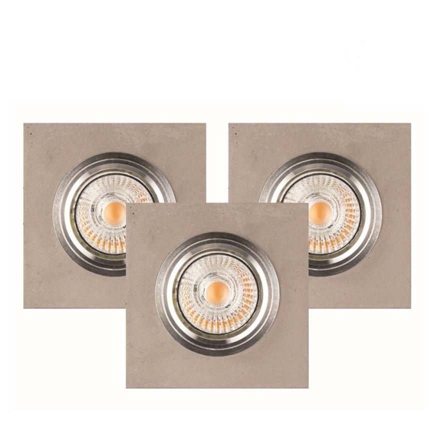 KOMPLEKTS 3x LED Iegremdējama lampa VITAR 1xGU10/5W/230V CRI 90 betons