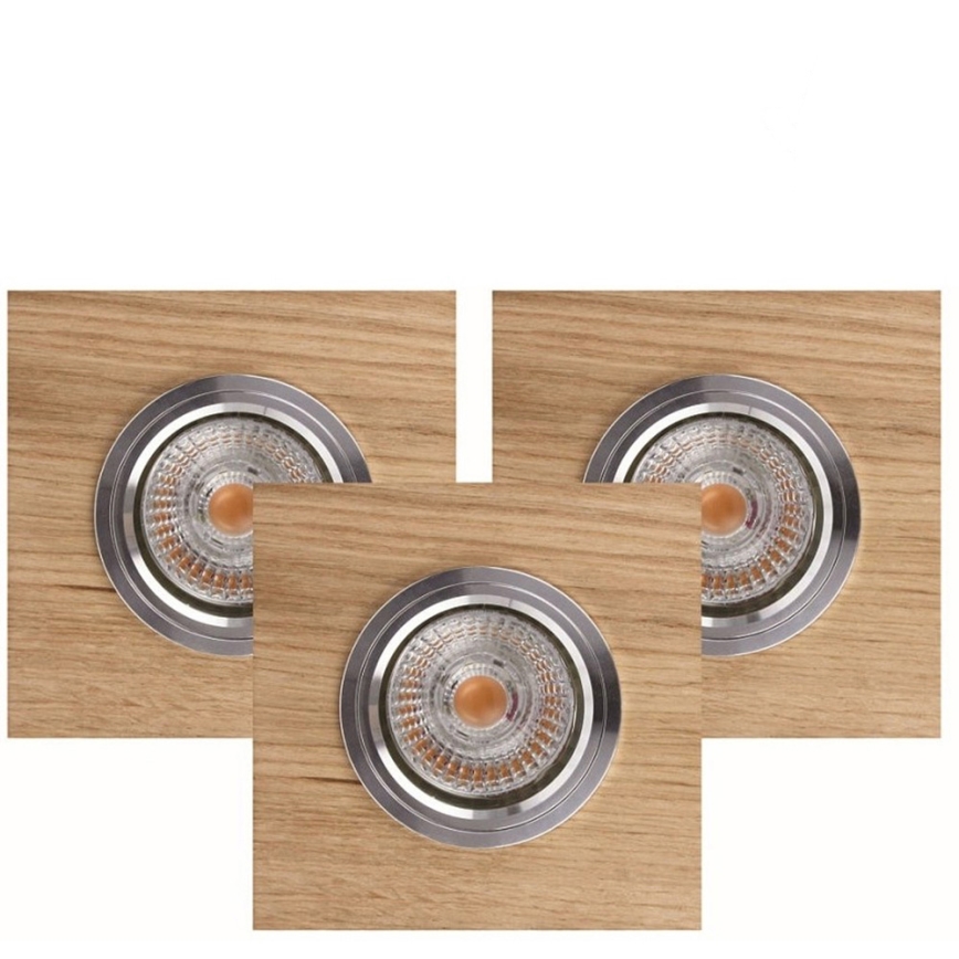 KOMPLEKTS 3x LED Iegremdējama lampa VITAR 1xGU10/5W/230V CRI 90 ozols