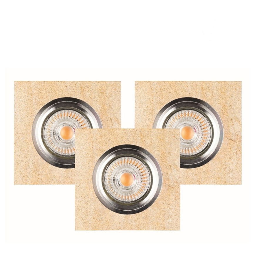 KOMPLEKTS 3x LED Iegremdējama lampa VITAR 1xGU10/5W/230V CRI 90 smilšakmens