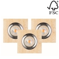 KOMPLEKTS 3x LED Iegremdējama lampa VITAR 1xGU10/5W/230V smilšakmens - FSC sertificēts
