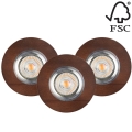 KOMPLEKTS 3x LED Iegremdējama lampa VITAR 3xGU10/5W/230V dižskābardis - FSC sertificēts