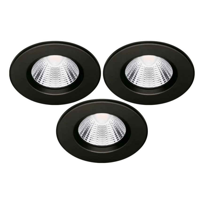 KOMPLEKTS 3x LED Iegremdējama vannas istabas lampa LED/5,5W/230V 2700K IP65 melna