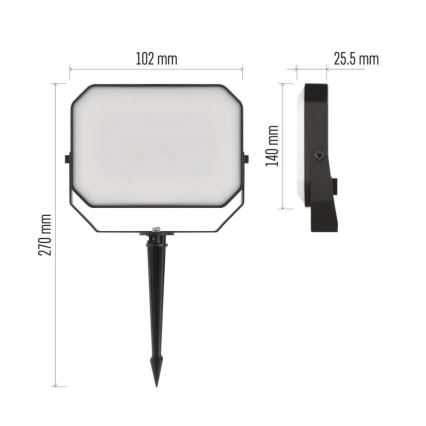 KOMPLEKTS 3x LED RGBIC Aptumšojama āra Prožektors GoSmart LED/14W/230V 3000-6500K IP65 Wi-Fi Tuya