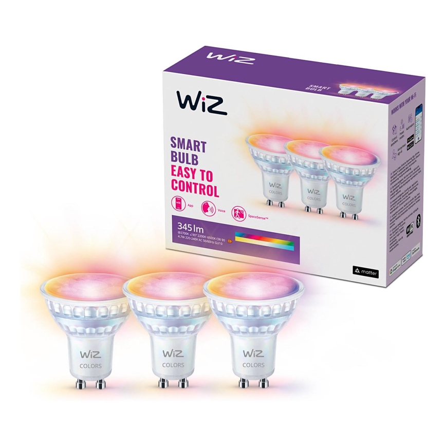 KOMPLEKTS 3x LED RGBW Aptumšojama spuldze PAR16 GU10/4,7W/230V 2200-6500K Wi-Fi - WiZ