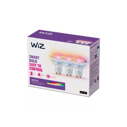 KOMPLEKTS 3x LED RGBW Aptumšojama spuldze PAR16 GU10/4,7W/230V 2200-6500K Wi-Fi - WiZ