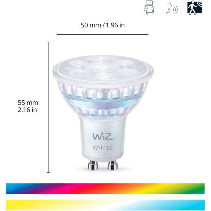 KOMPLEKTS 3x LED RGBW Aptumšojama spuldze PAR16 GU10/4,7W/230V 2200-6500K Wi-Fi - WiZ