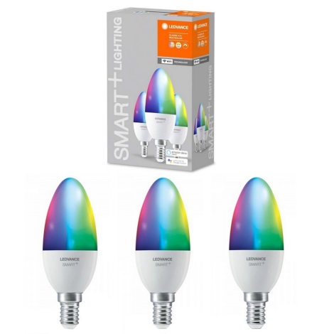 KOMPLEKTS 3x LED RGBW Aptumšojama spuldze SMART+ E14/5W/230V 2700K-6500K - Ledvance