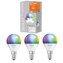 KOMPLEKTS 3x LED RGBW Aptumšojama spuldze  SMART+ E14/5W/230V 2700K-6500K Wi-Fi - Ledvance
