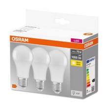 KOMPLEKTS 3x LED Spuldze A60 E27/10W/230V 2700K - Osram