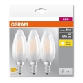 KOMPLEKTS 3x LED Spuldze B40 E14/4W/230V 2700K - Osram