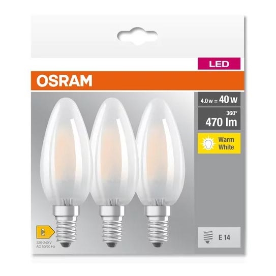 KOMPLEKTS 3x LED Spuldze B40 E14/4W/230V 2700K - Osram