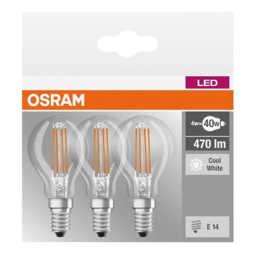 KOMPLEKTS 3x LED Spuldze BASE P40 E14/4W/230V 4000K – Osram