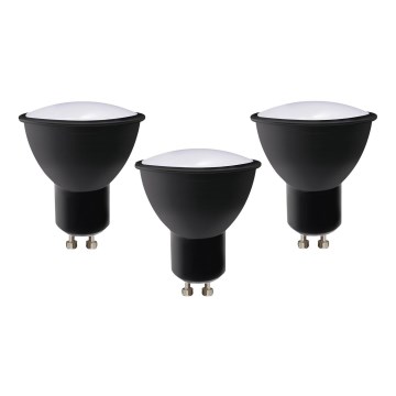 KOMPLEKTS 3x LED Spuldze ECOLINE GU10/6W/230V 4000K melna - Brilagi