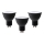 KOMPLEKTS 3x LED Spuldze ECOLINE GU10/6W/230V 4000K melna - Brilagi