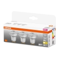 KOMPLEKTS 3x LED Spuldze PAR16 GU10/2,6W/230V 2700K - Osram