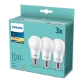 KOMPLEKTS 3x LED Spuldze Philips A60 E27/13W/230V 2700K