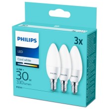 KOMPLEKTS 3x LED Spuldze Philips B35 E14/3,5W/230V 4000K
