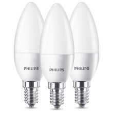 KOMPLEKTS 3x LED Spuldze Philips B35 E14/5,5W/230V 2700K
