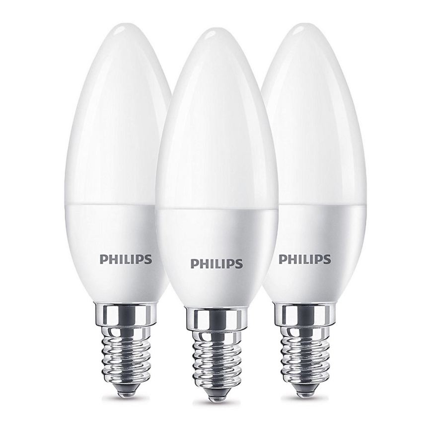 KOMPLEKTS 3x LED Spuldze Philips B35 E14/5,5W/230V 2700K